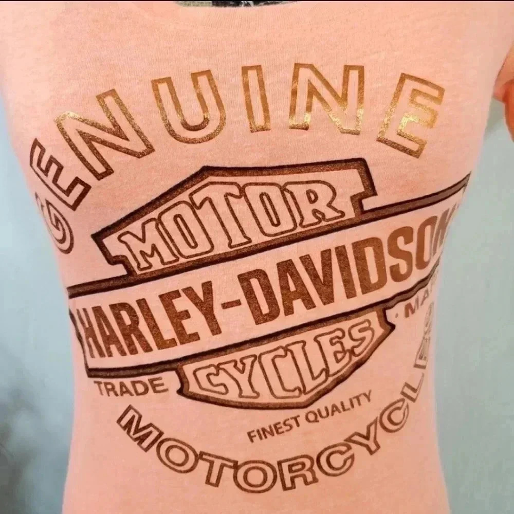 Harley Davidson Neon Orange tee. Size Medium - Picture 3 of 7